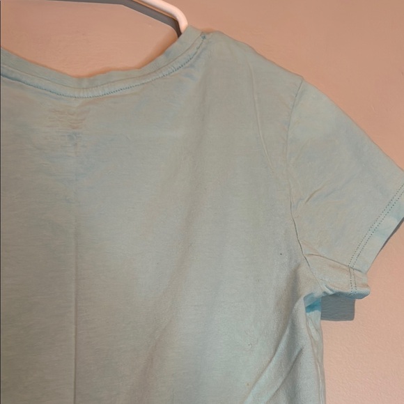 Blue Short Sleeve Tee with Graphic Design - Picture 8 of 9